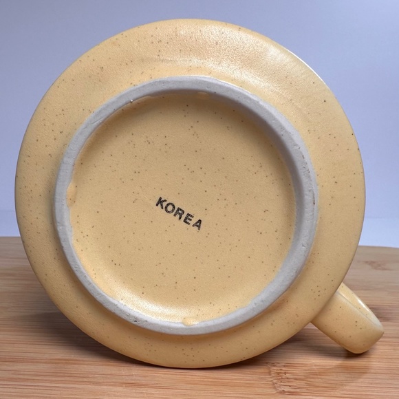 Vintage 70s Korean Stoneware Soup Mug 🍲 Retro Typography • Chunky Pottery - Picture 7 of 7